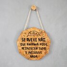 Placa Decorativa Osb Com Corda Sisal Se Avexe Não - 26x25cm