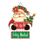 Placa Decorativa Papai Noel Feliz Natal Ho Ho Ho Para Pendura