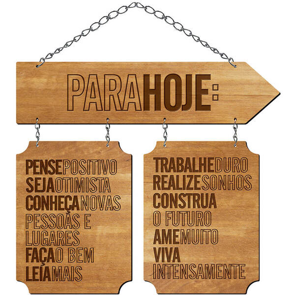 Placa Decorativa Para Hoje (29x31cm)