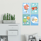 Placa Decorativa para Quarto de Menino Balões Kit 4un 30x40