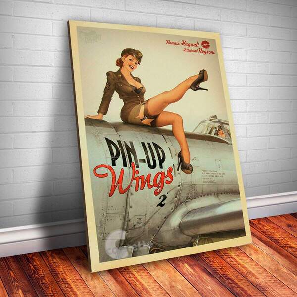 Placa Decorativa Pin-up Aeronáutica Mdf 20x30cm