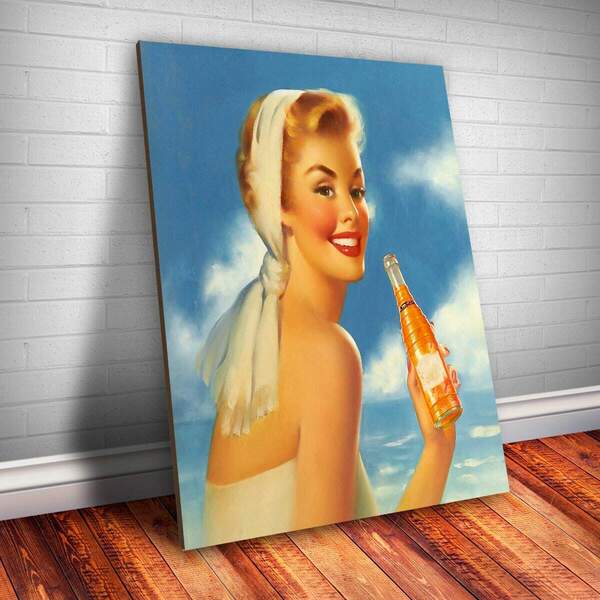Placa Decorativa Pin-up Bebida Mdf 30x45cm