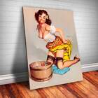 Placa Decorativa Pin-up Comendo Maça Mdf 20x30cm