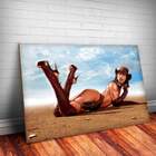 Placa Decorativa Pin-up Mulher Cowgirl Mdf 30x45cm