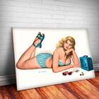 Placa Decorativa Pin-up Ouvindo Rádio Mdf 20x30cm