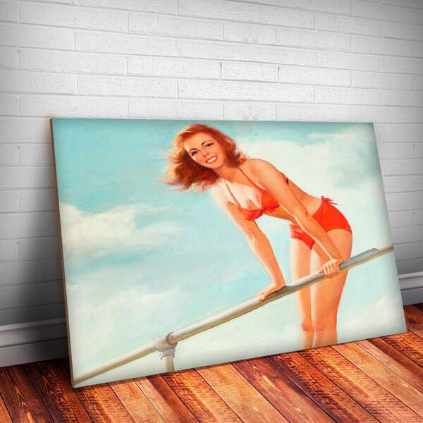 Placa Decorativa Pin-up Piscina Mdf 20x30cm