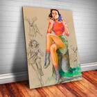 Placa Decorativa Pin-up Se Maquiando Mdf 20x30cm