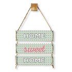 Placa Decorativa Poá Home Sweet Home Com Corda Sisal - 40x25cm