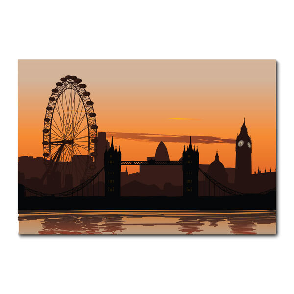 Placa Decorativa - Pontos Turísticos De Londres - 1335plmk