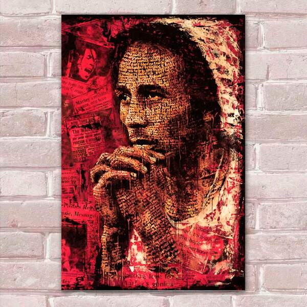 Placa Decorativa Pop Art 56 Bob Marley Mdf 20x30cm