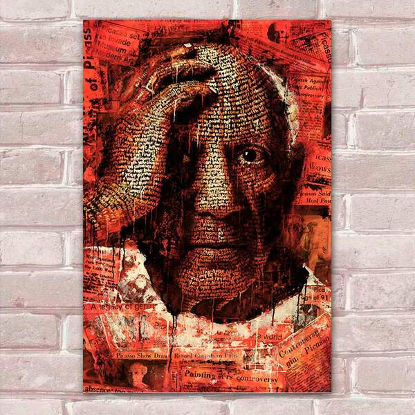 Placa Decorativa Pop Art 58 Pablo Picasso Mdf 30x45cm