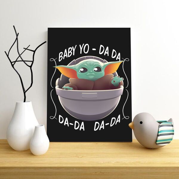 Placa Decorativa Poster Filme Star Wars Desenho Baby Yo-da Da