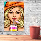 Placa Decorativa Poster Pop Art Retrô Vintage Girl Miami Beac