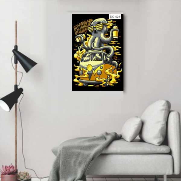 Placa Decorativa Poster Tema Desenho Vintage Kombi - Dg-021