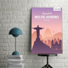 Placa Decorativa Poster Tema Turismo - Rio De Janeiro Cid-020