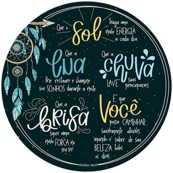 Placa Decorativa Provérbio Apache  (29x29cm)