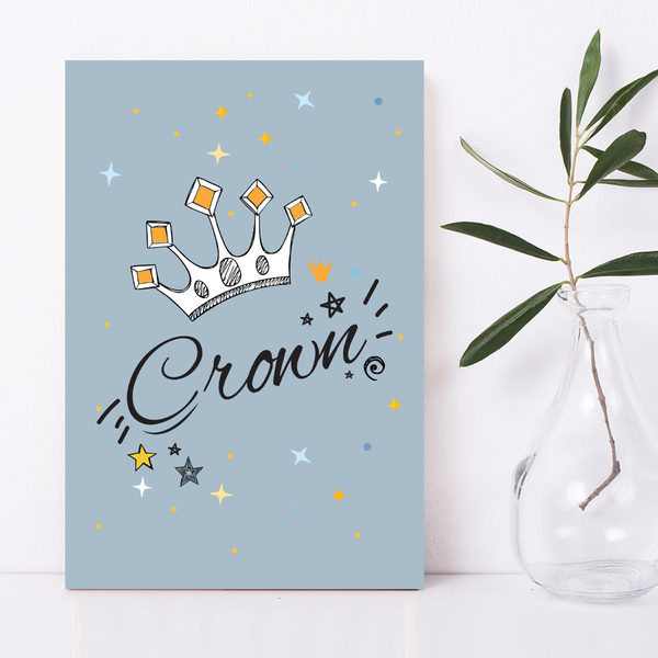 Placa Decorativa Quarto Bebê Pequeno Principe Coroa 30x40cm