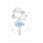 Placa Decorativa Quarto de Menina Fada Azul 20x30cm