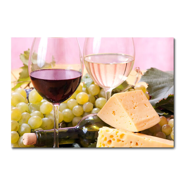 Placa Decorativa - Queijo E Vinho - 1180plmk