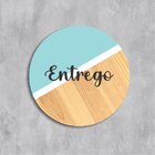 Placa Decorativa Redonda Entrego - 25x25cm