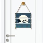 Placa Decorativa Renas Puxando Papai Noel Com Corda Sisal - 4