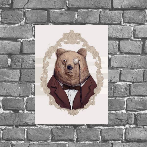 Placa Decorativa Retrô Sr Urso 18x27cm