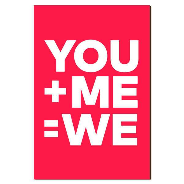 Placa Decorativa Romântica You Me We Mdf 20x30cm