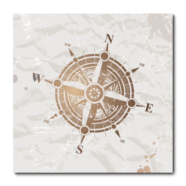 Placa Decorativa - Rosa Dos Ventos - 1299plmk