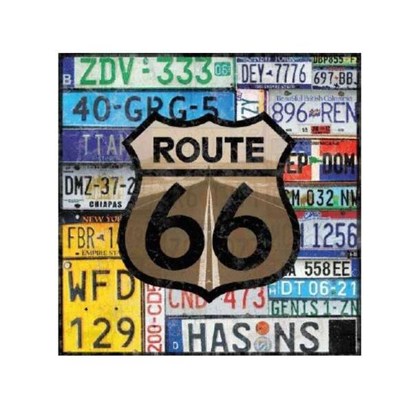 Placa Decorativa Route Preta