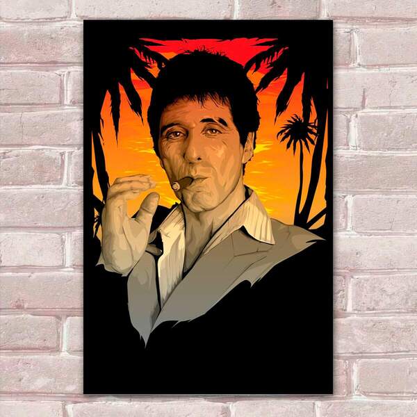 Placa Decorativa Scarface Tony Montana 2 Mdf 30x45cm