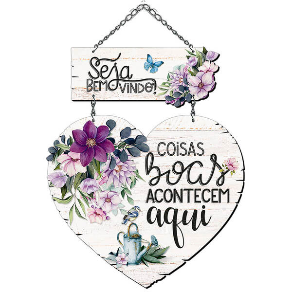 Placa Decorativa Seja Bem-vindo (34x25cm)