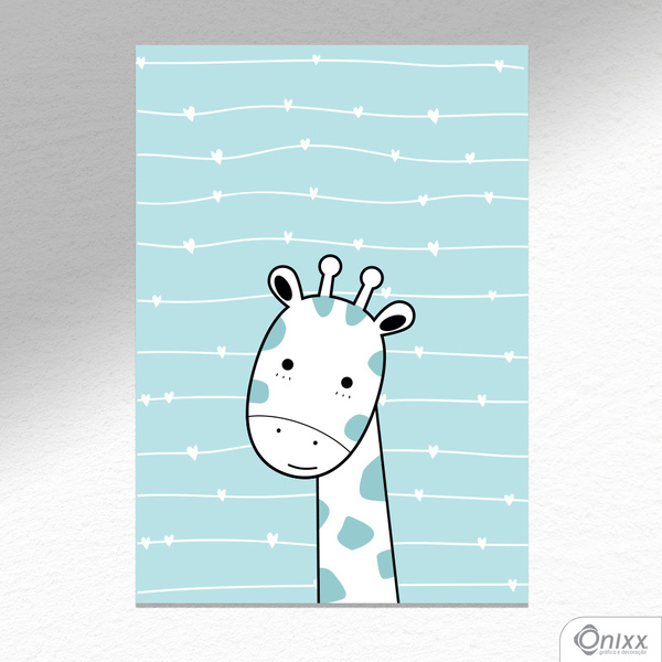 Placa Decorativa Série Animais Fofos ( Girafa ) A4