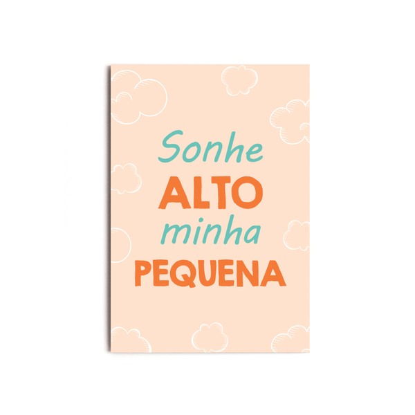 Placa Decorativa Frase Sonhe Alto Minha Pquena Rose E Laranja 20x29cm Leroy Merlin