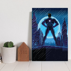 Placa Decorativa Super Heróis Geek Azul Estrela MDF 20x30cm