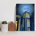 Placa Decorativa Super Heróis Geek Azul Lua MDF 20x30cm