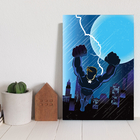 Placa Decorativa Super Heróis Geek Azul Raio MDF 20x30cm