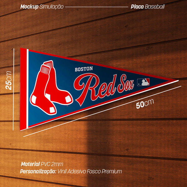 Placa Decorativa Tema Flags Americanas - Boston Red Sox Pdf-m