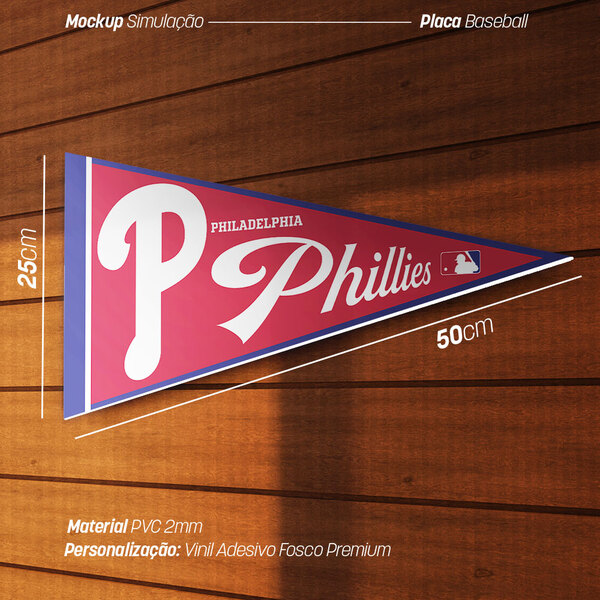 Placa Decorativa Tema Flags Americanas - Philadelphia Phillie