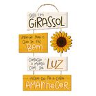Placa Decorativa Temática Amarela Seja Um Girassol Em Mdf 27x