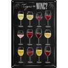 Placa Decorativa Tipos De Vinho Wine
