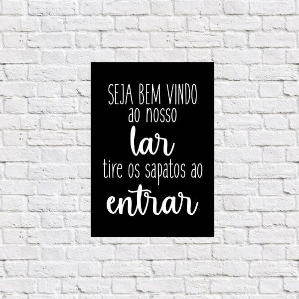 Placa Decorativa Tire Os Sapatos Ao Entrar 18x27cm