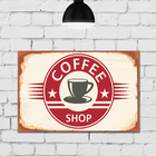 Placa Decorativa Vintage Café Coffee Shop MDF 30x40cm