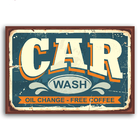 Placa Decorativa Vintage Carros Car Wash 30x40cm