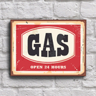 Placa Decorativa Vintage Carros Posto Gas 20x30cm