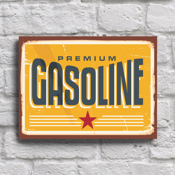 Placa Decorativa Vintage Carros Posto Gasoline 20x30cm