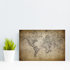 Placa Decorativa Vintage Mapa Mundi Antigo 30x40cm