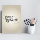 Placa Decorativa Vintage MDF Avião 30x40cm