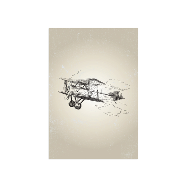 Placa Decorativa Vintage MDF Avião 30x40cm