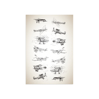 Placa Decorativa Vintage MDF Aviões 20x30cm