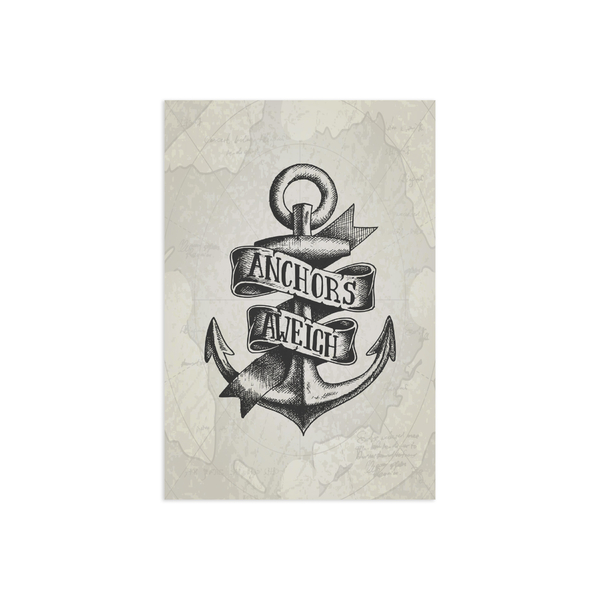 Placa Decorativa Vintage Náutico Âncora 20x30cm